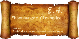 Ebenspanger Alexandra névjegykártya